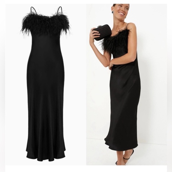 Sleeper Dresses & Skirts - Sleeper Boheme Slip Dress with Ostrich Feathers - size XS‎